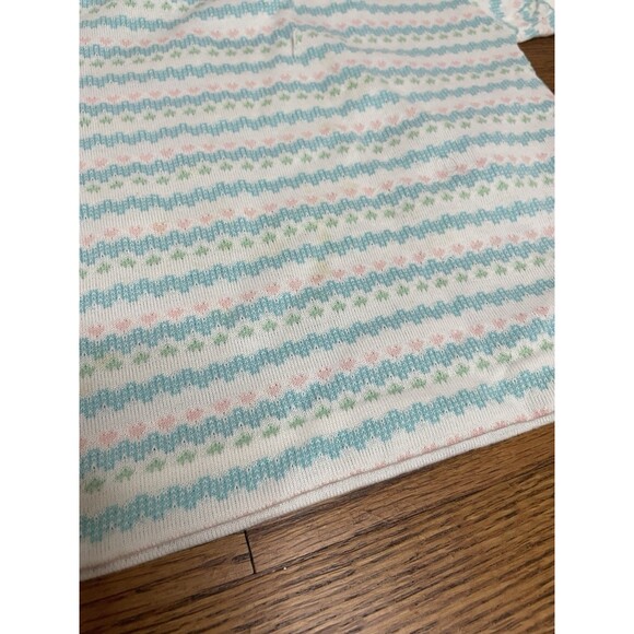 VINTAGE 70s Healthtex Baby Pastel Hearts Stripe Scallop Collar Sleeve USA 24 MO - Picture 7 of 7